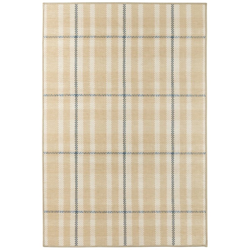 Hallie Plaid Machine Washable Rug | Khaki