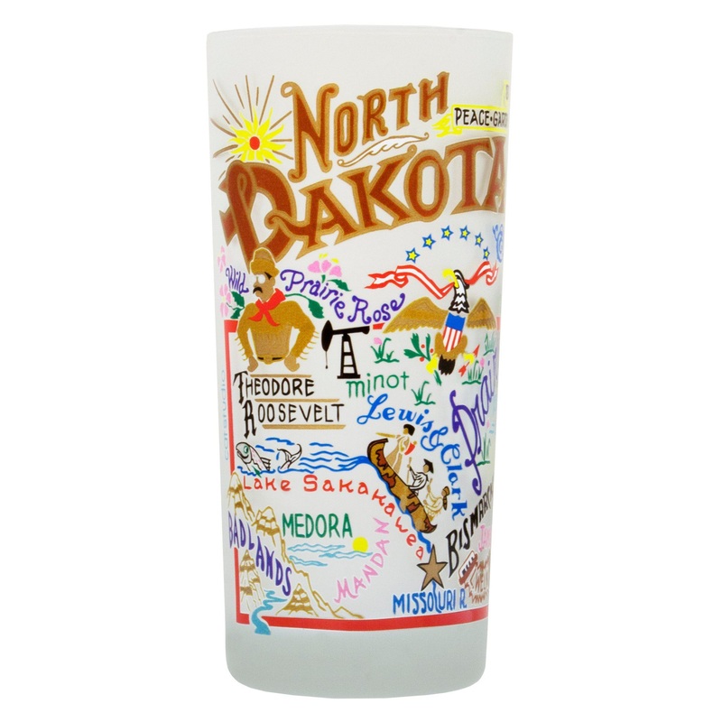 North Dakota Drinking Glass