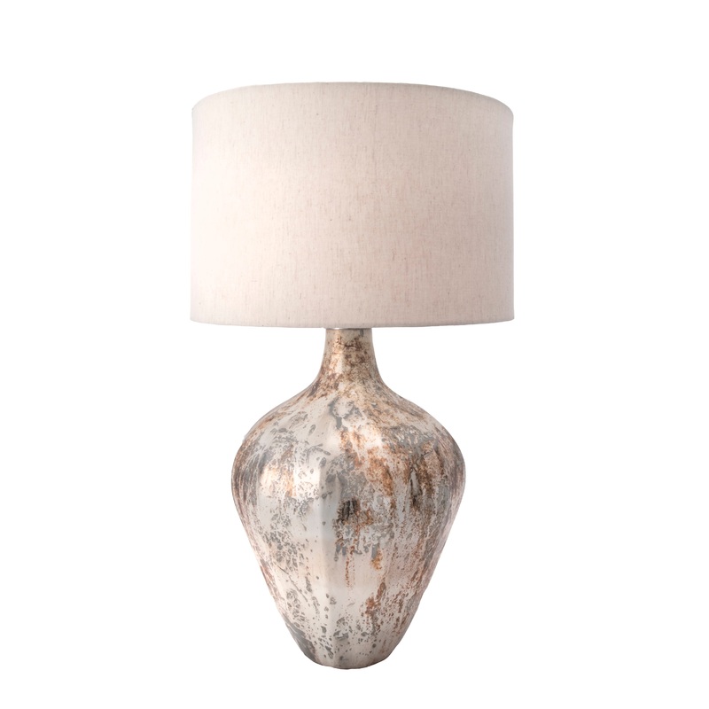 30-inch Wende Glass Vase Table Lamp | Grey
