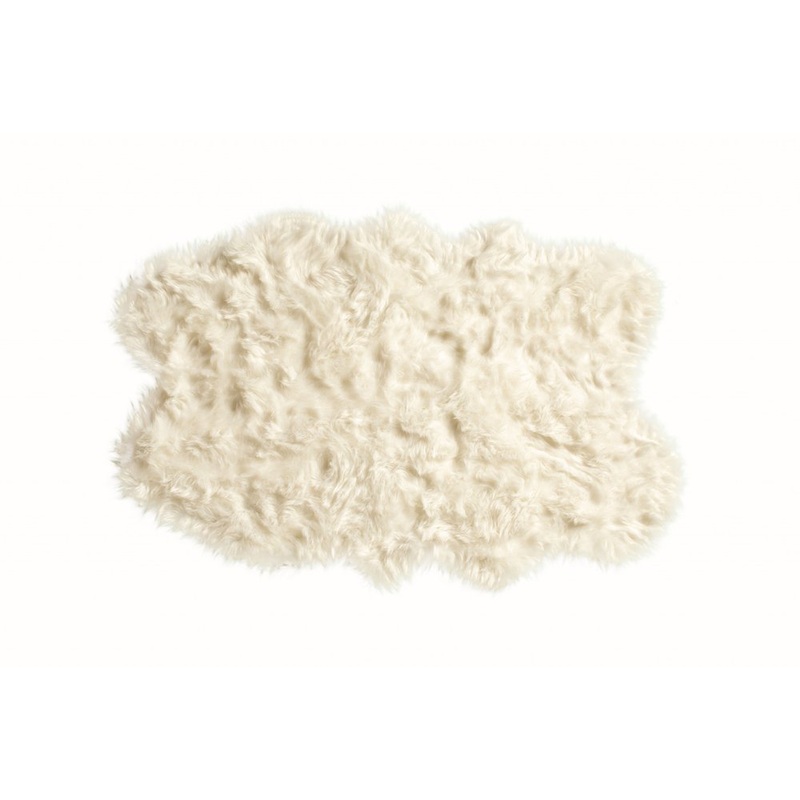 4′ X 6′ Off White Faux Sheepskin Washable Area Rug