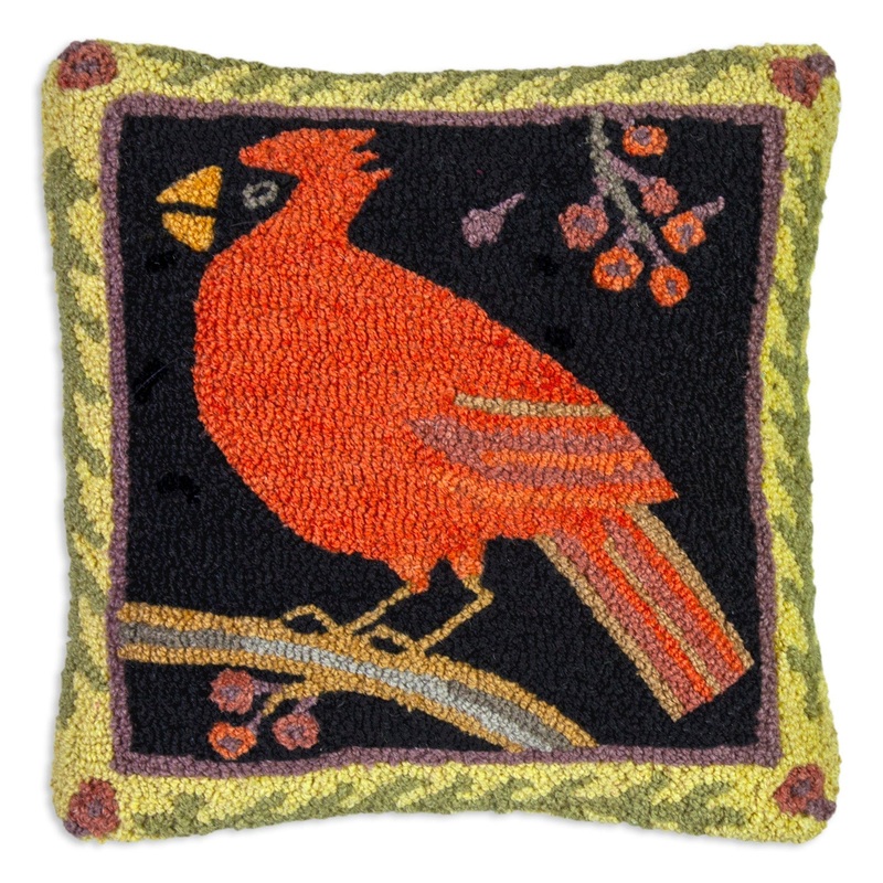 Cardinal And Berries – 18″ x 18″