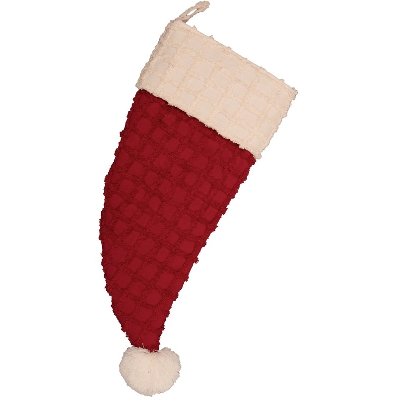 Chenille Christmas Santa Hat Stocking 9.5×20