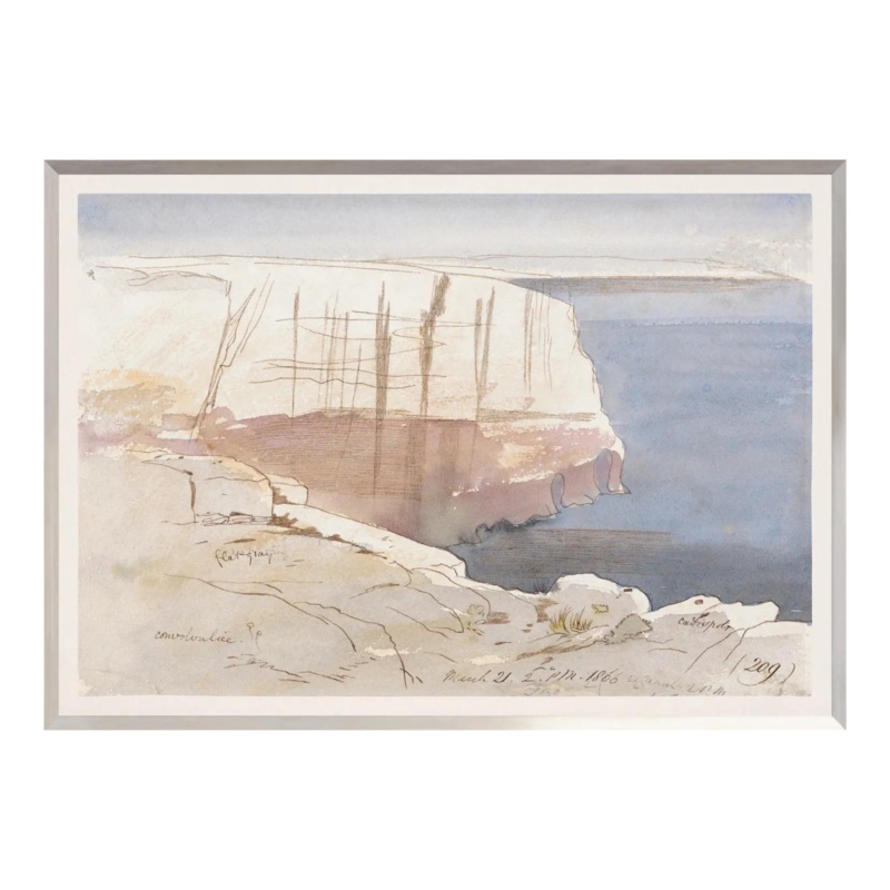 “Cliffside Watercolour Framed Art Print