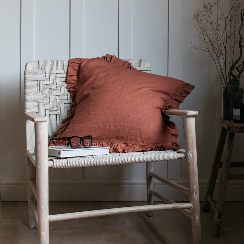 Olivia Ruffle Cushion – Copper 60 x 60cm