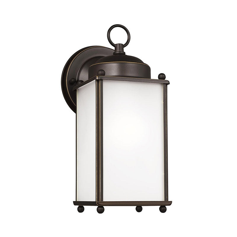 Generation 8593001 New Castle 1-lt 4.5″ Outdoor Wall Lantern, Satin Etched Glass