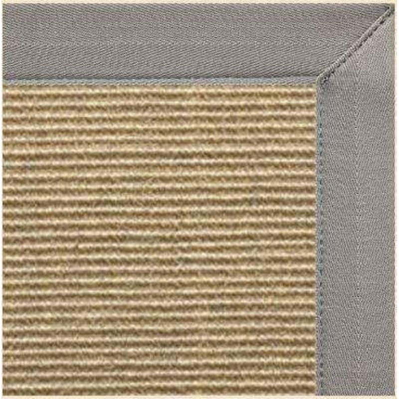 Bone Colored Sisal Area Rug with Coin Canvas Border