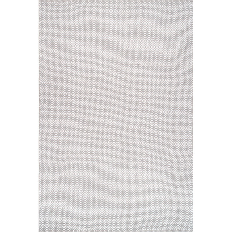Diamond Cotton Check Flatwoven Rug | Beige