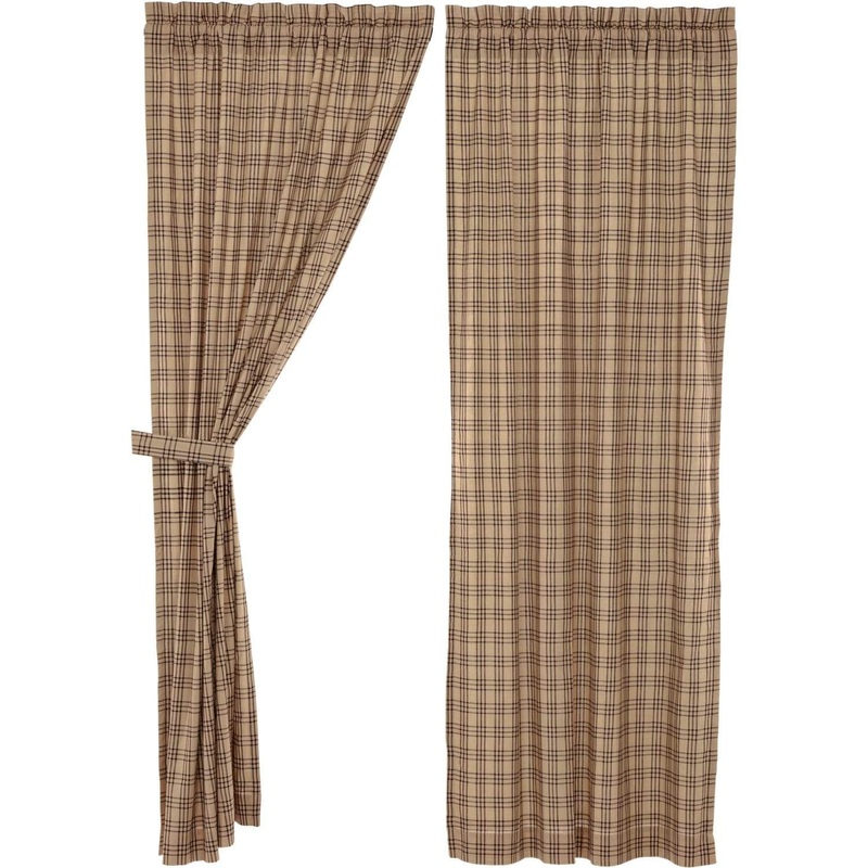Sawyer Mill Charcoal Plaid Panel Set of 2 84×40