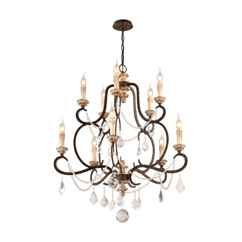 Troy F3516 Bordeaux 10-lt 32″ Chandelier