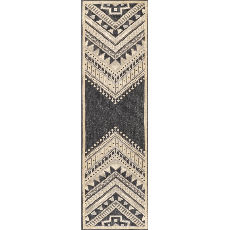 Aztec Prism Indoor/Outdoor Rug | Charcoal