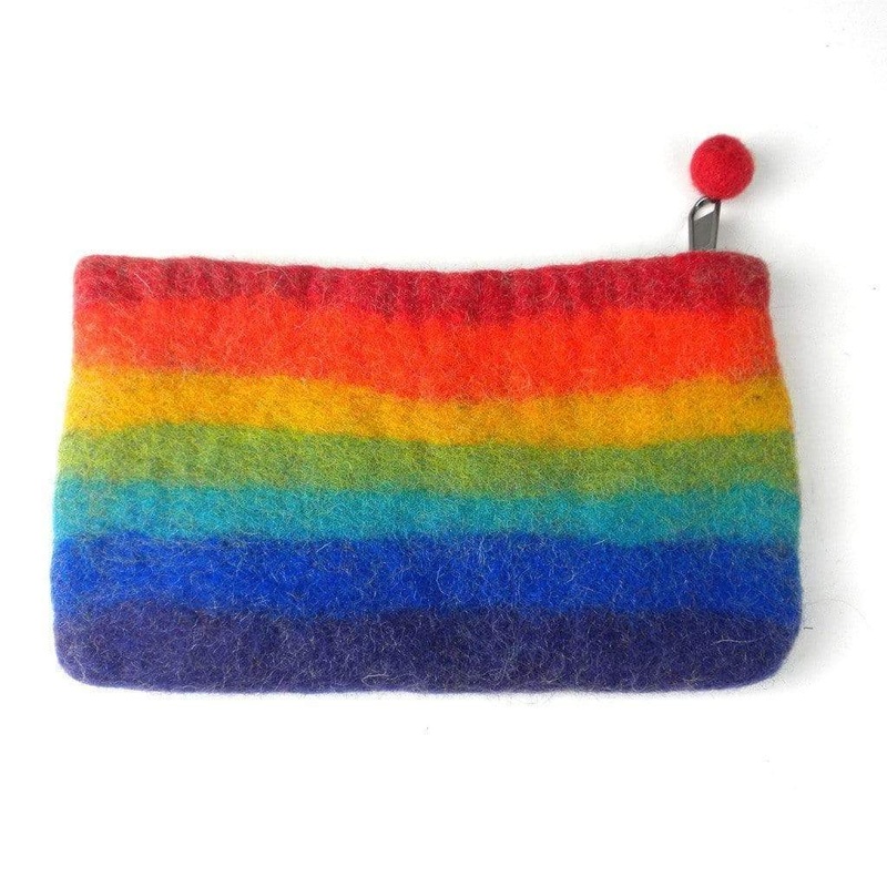 Handmade Felt Rainbow Clutch – Global Groove (P)