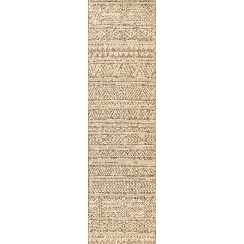 Striped Banded Indoor/Outdoor Rug | Brown