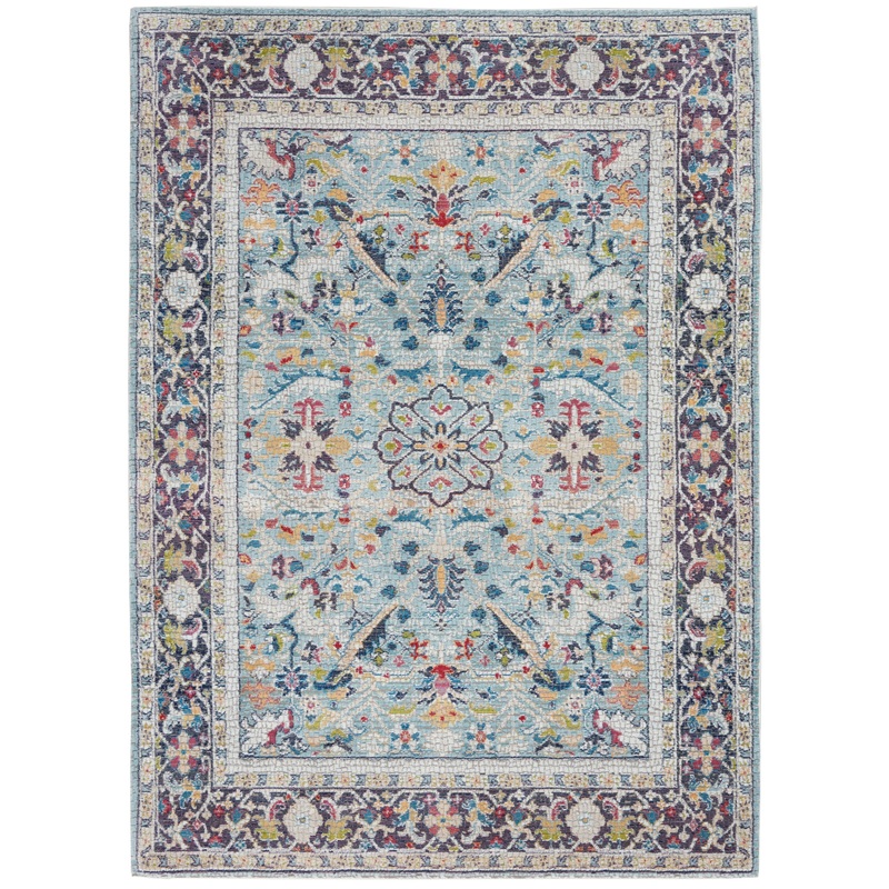 Nourison Ankara Global 5’3″ x 7’6″ Teal/Multicolor Bohemian Indoor Rug