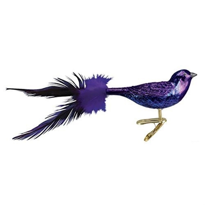 Old World Christmas Blown Glass Christmas Ornament, Purple Martin Clip-on Ornament