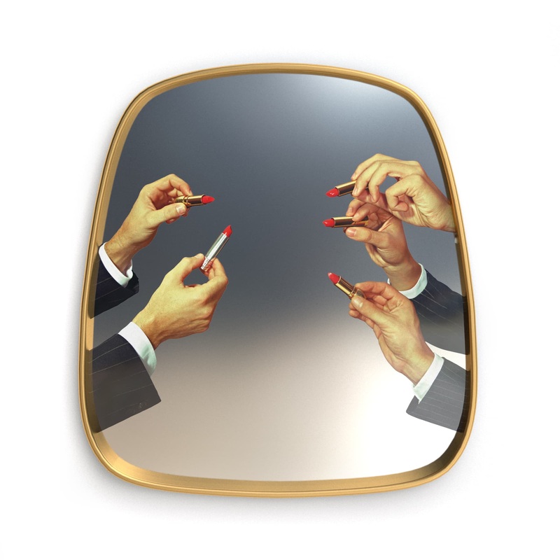 Wall Mirror Gold Frame Lipsticks