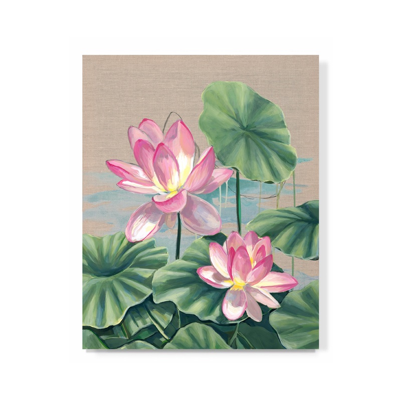 “Water Lilies on Linen”