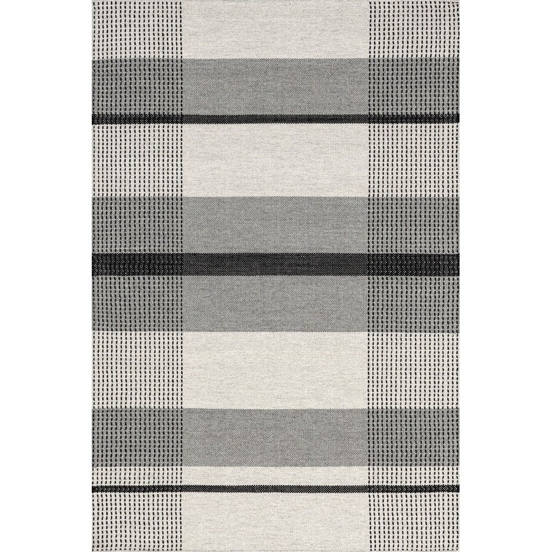 Portland Plaid Wool Rug | Grey
