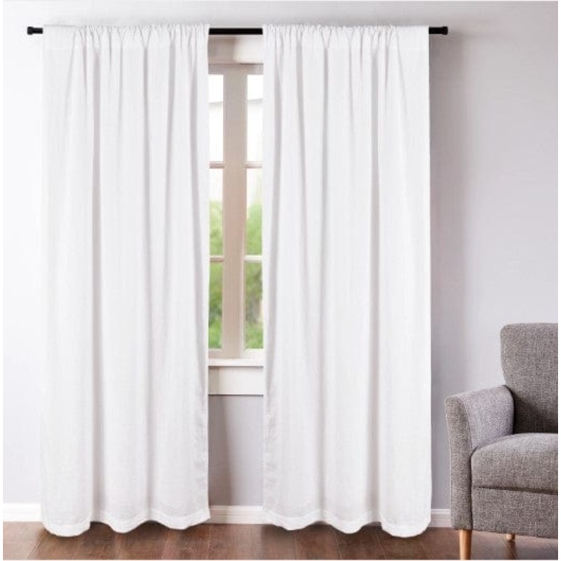 White Washed Linen Drape Panel Set