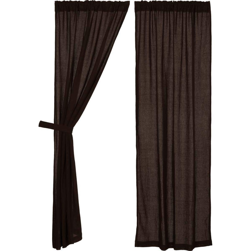 Burlap Chocolate Panel Set of 2 84×40