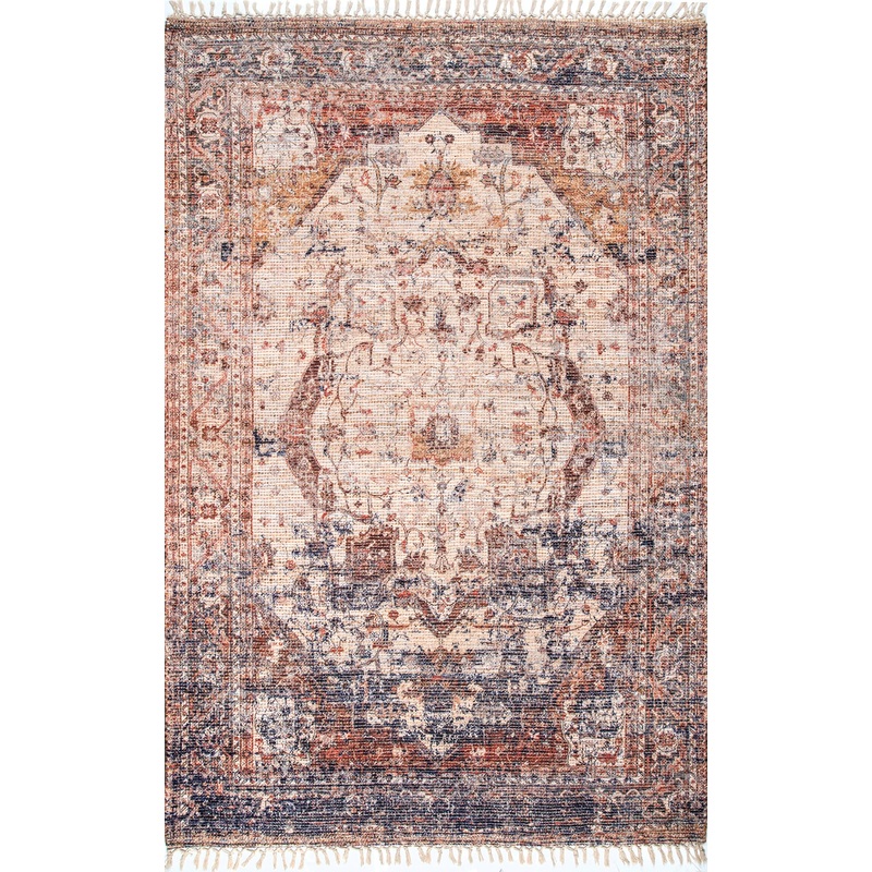 Faded Medallion Tassel Rug | Multicolor