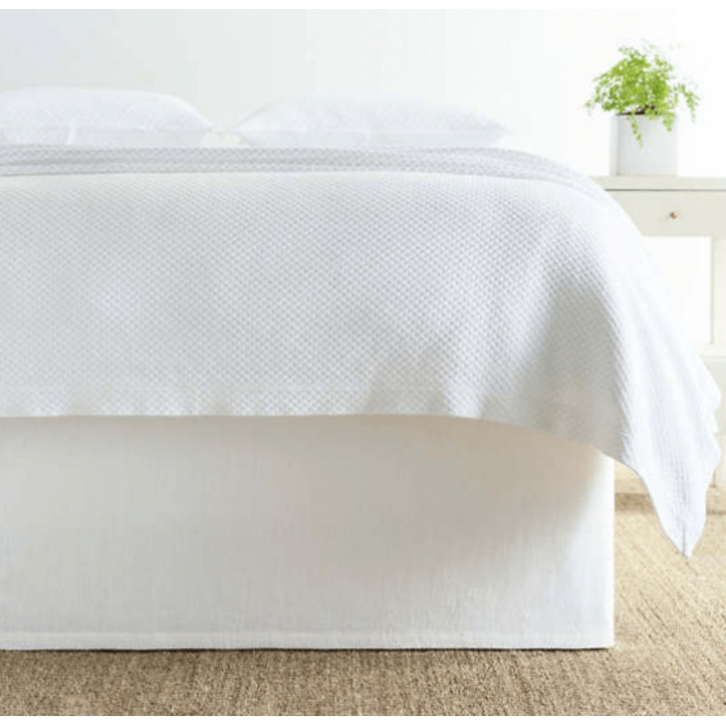 Stone Washed Linen Tailored Paneled Bed Skirt
