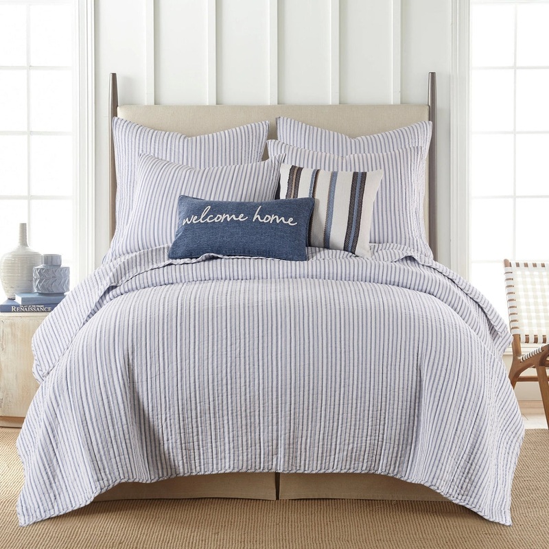 Tobago Stripe Reversible Quilt Set Nautical Bedding Set