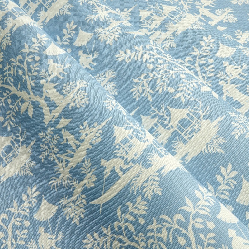 Blue Pagoda Garden Fabric
