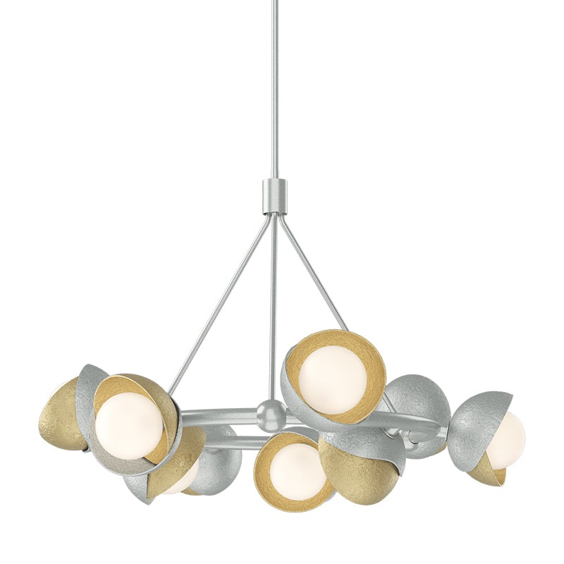 Hubbardton Forge 131068 Brooklyn 9-lt 32″ Pendant, Modern Brass Accent