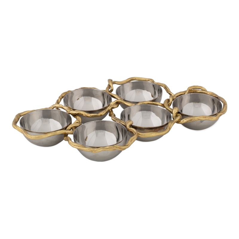 Michael Aram Wisteria Gold 6-Compartment Plate