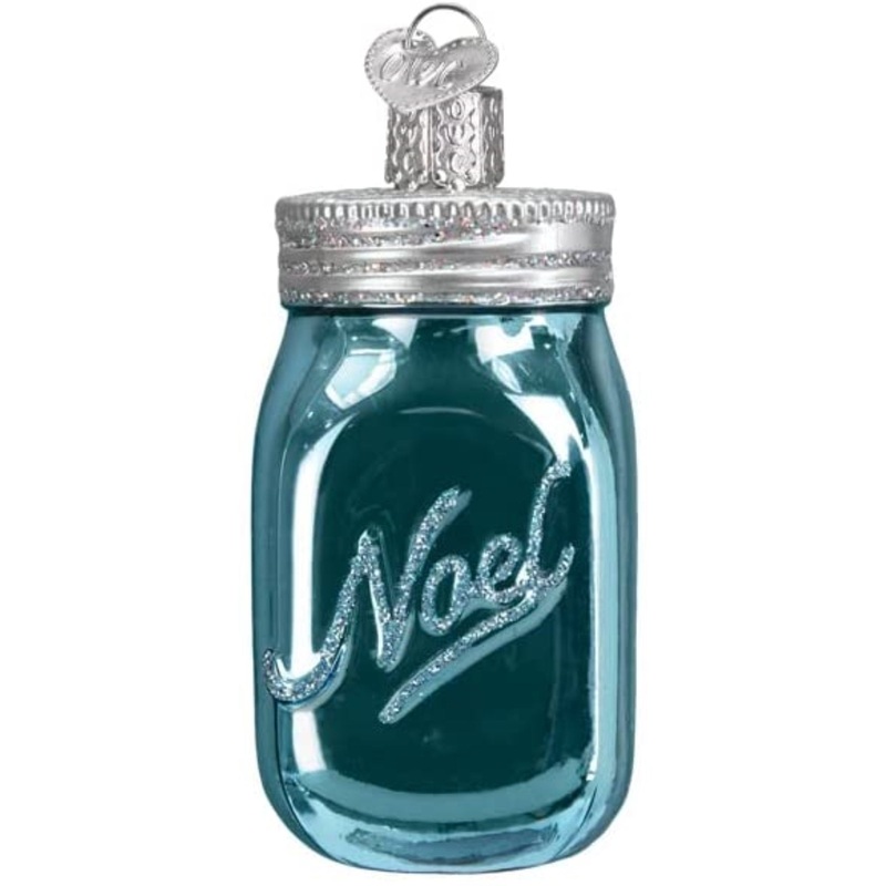 Old World Christmas Mason Jar Glass Blown Ornament for Christmas Tree