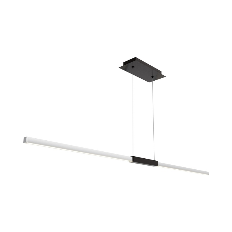 Tie Stix Center Feed Antique Bronze/Chrome LED Linear Pendant Light