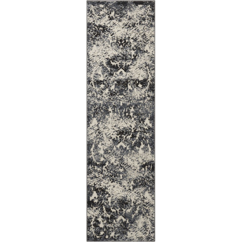 Michael Amini Gleam 2’2″ x 7’6″ Ivory/Slate Modern Indoor Rug