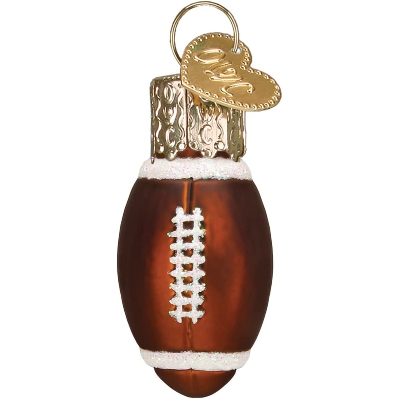 Old World Christmas Blown Glass Mini Ornament for Christmas Tree, Football