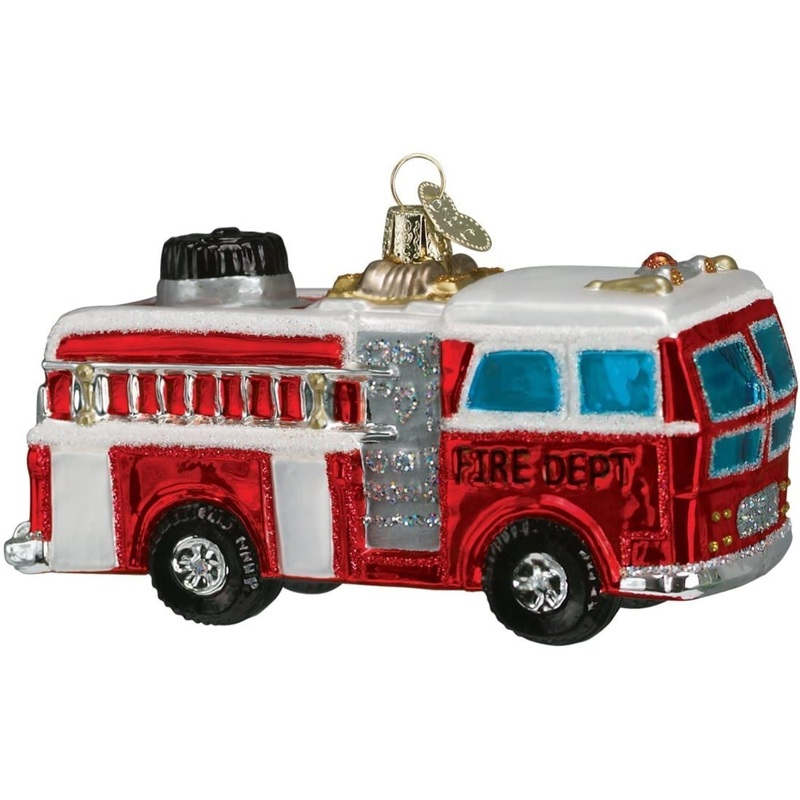Old World Christmas Glass Blown Ornaments, Fire Truck