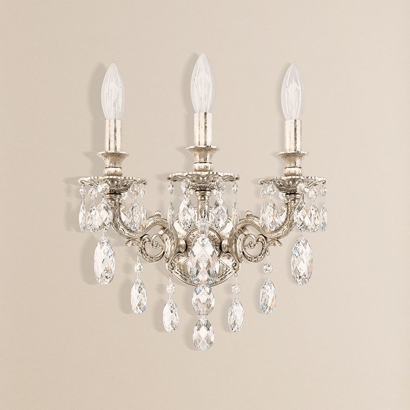 Schonbek 5643 Milano 3-lt 15″ Tall Wall Sconce