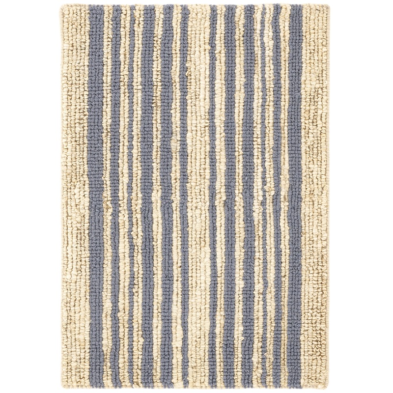 Calder Stripe Handwoven Jute Rug | Pewter Blue