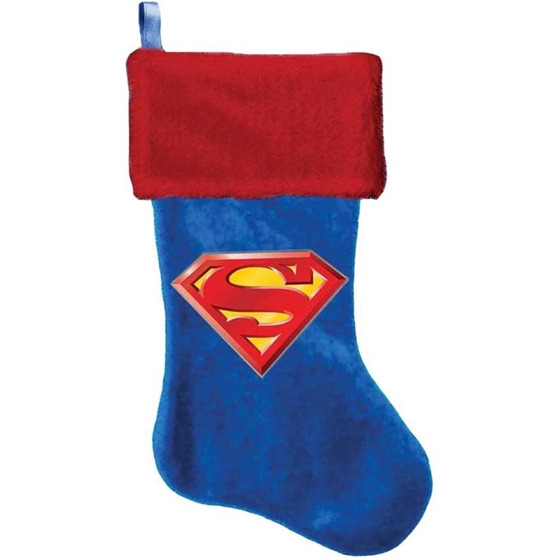 Kurt Adler Superman Logo Applique Stocking, 19″