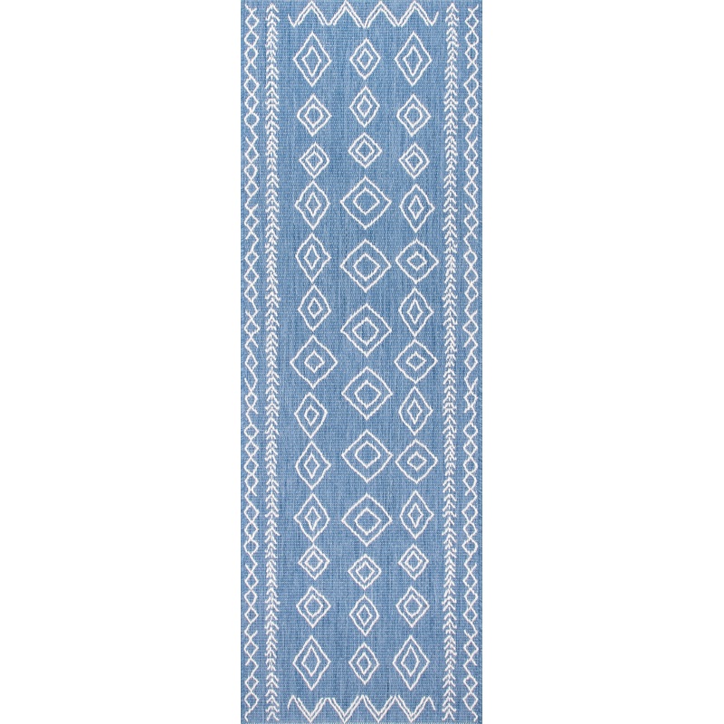 Moroccan Diamonds Indoor/Outdoor Rug | Blue