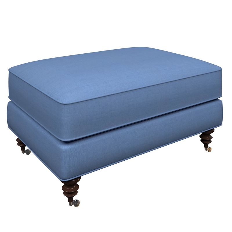 Norfolk Ottoman | Estate Linen French Blue