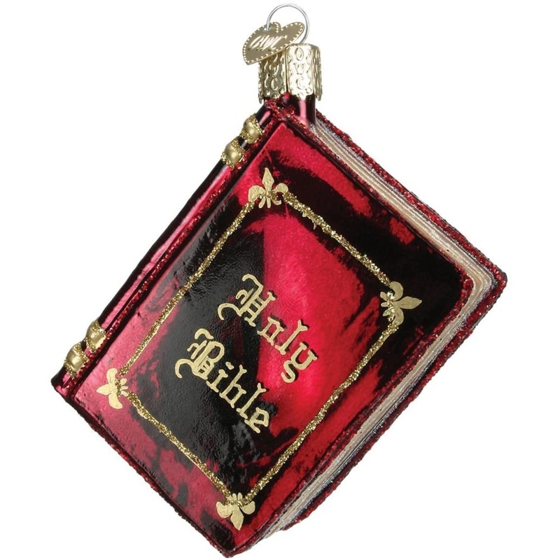 Old World Christmas Ornaments Red Bible Glass Blown Ornaments for Christmas Tree