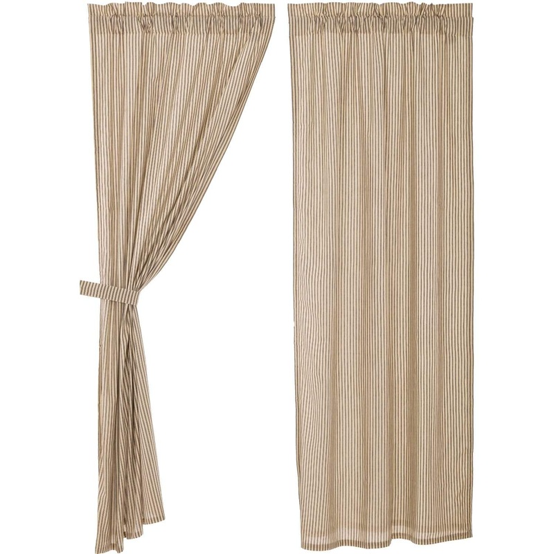Sawyer Mill Charcoal Ticking Stripe Panel Set of 2 84×40
