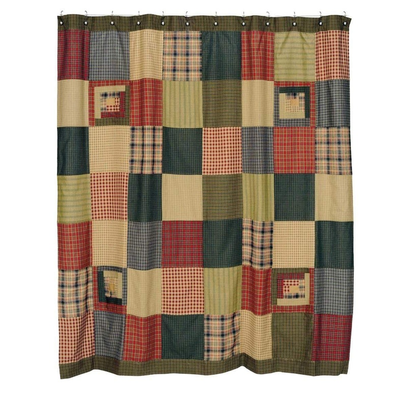 Tea Cabin Shower Curtain Patchwork 72×72