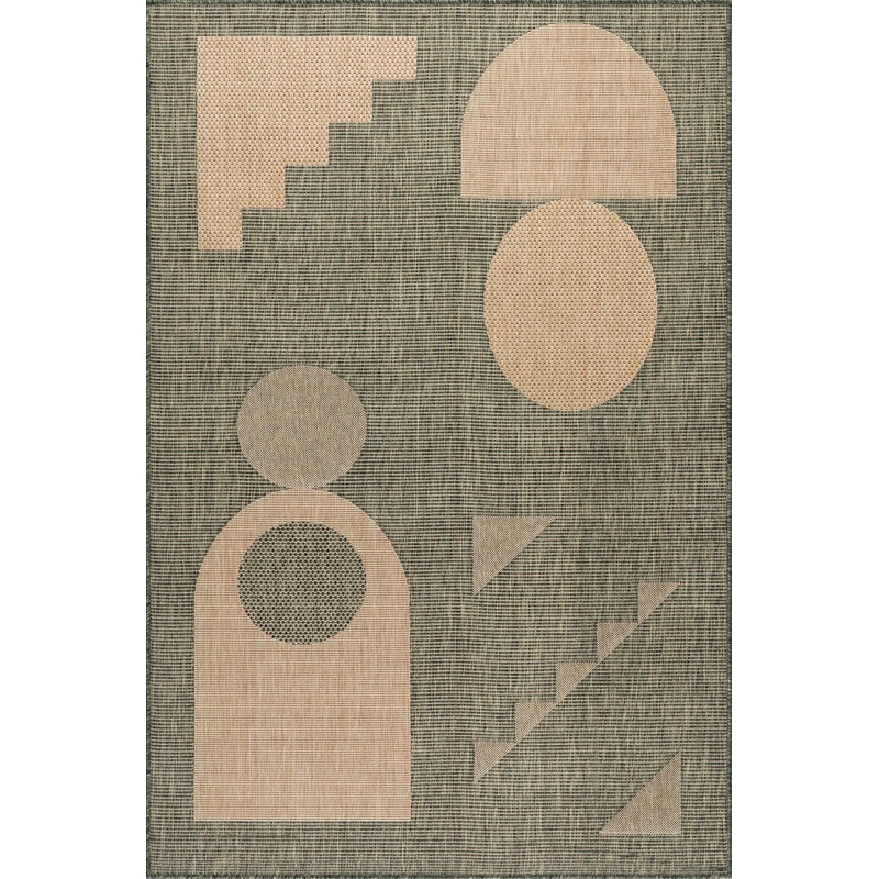 Aila Abstract Geometric Indoor/Outdoor Rug | Green