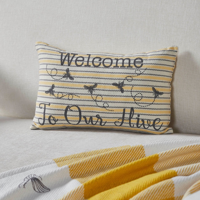 Buzzy Bees Welcome to Our Hive Pillow 9.5×14