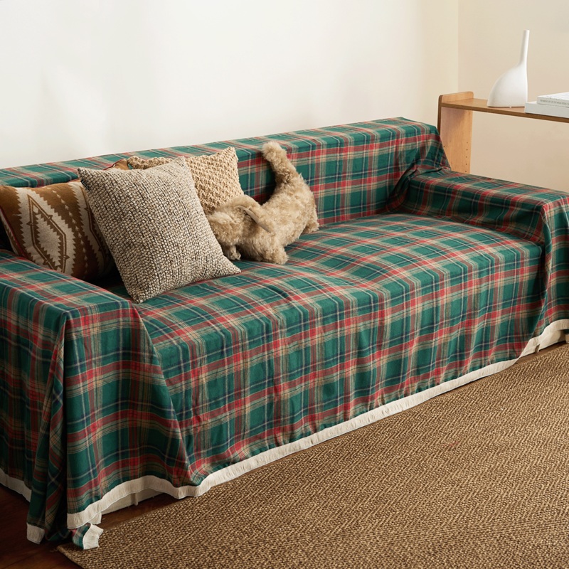 Christmas Cheer Plaid Sofa Cover – Final Sale