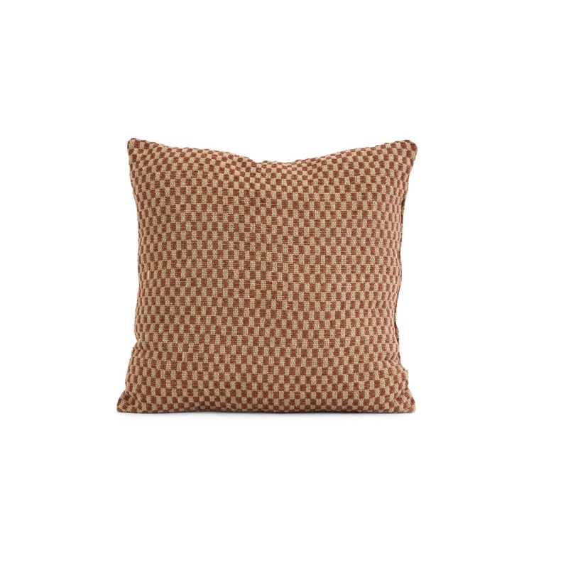 Chindi mini check cushion in terra