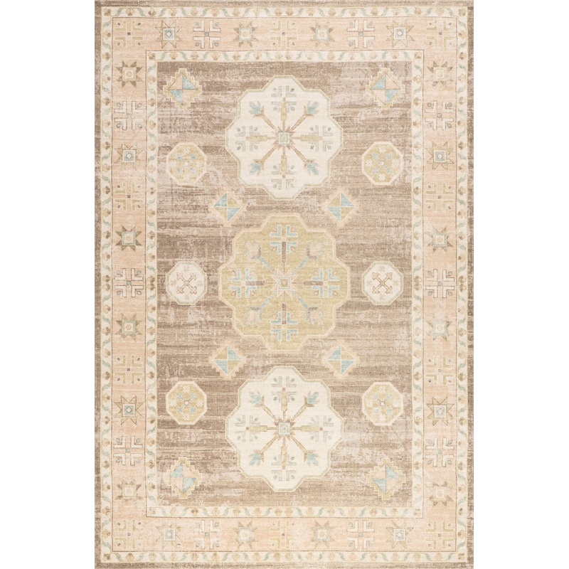 Fawn Medallion Wool and Cotton Rug | Brown