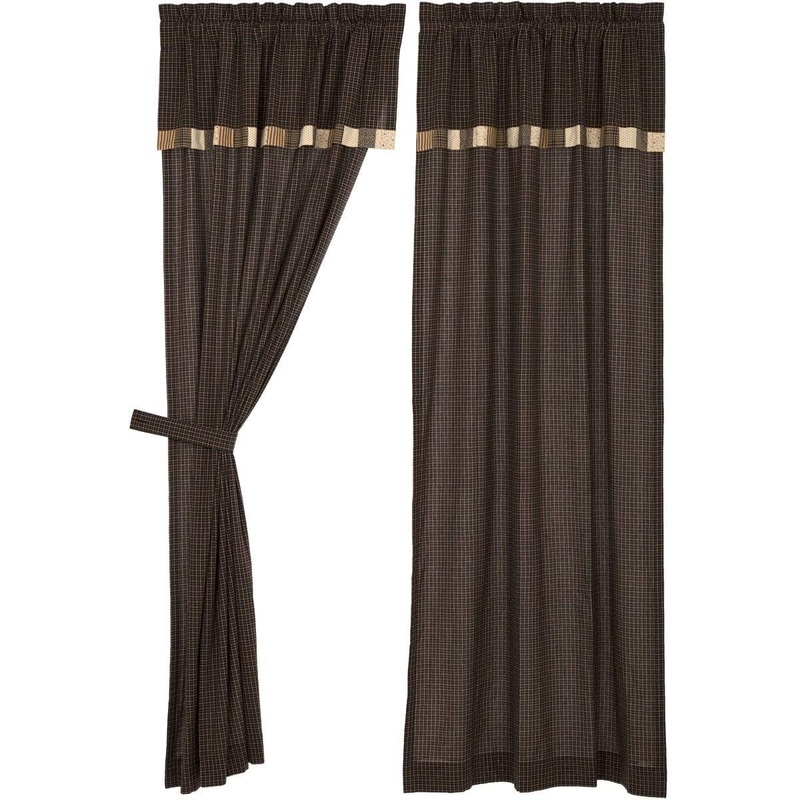 Kettle Grove Panel with Attached Valance Block Border Set of 2 84×40