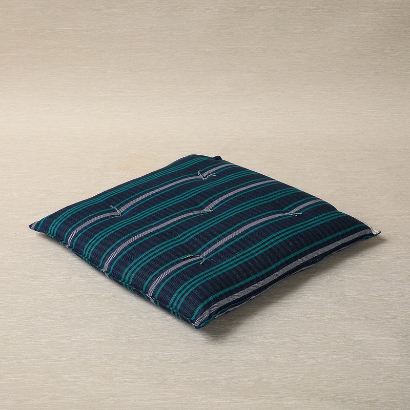 Tartan green square chair cushion