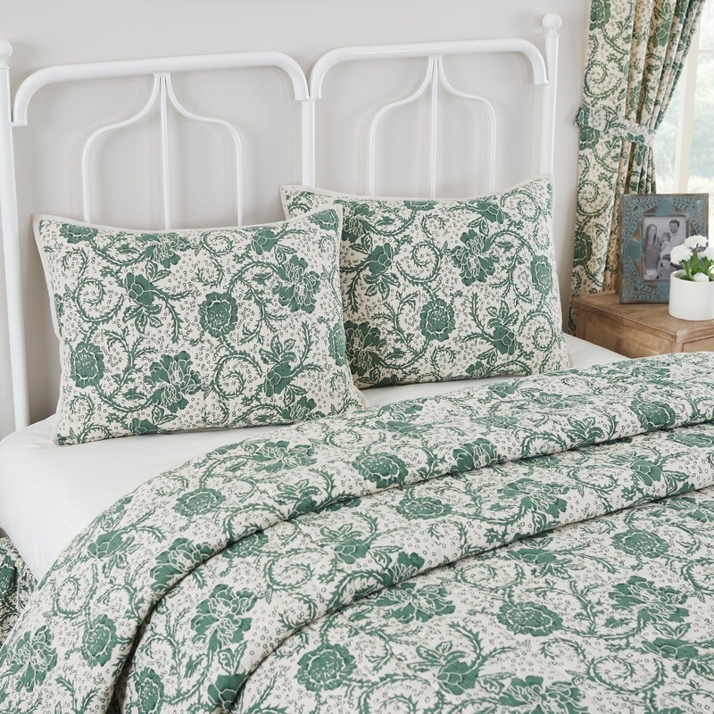 Dorset Green Floral Standard Sham 21×27